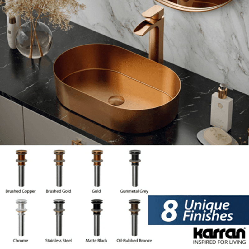 Pop-Up Vanity Bowl Drain without Overflow, Brushed Copper Alt 3 - Image