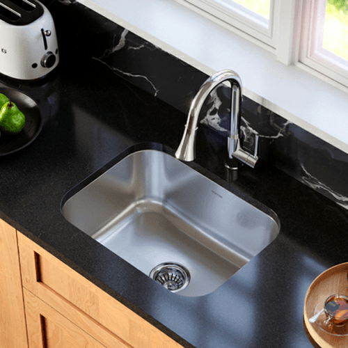 Profile Stainless Steel Undermount 18G Single Bowl Kitchen Sink, 23&quot; x 17-3/4&quot; x 8-3/4&quot; (40/Box) Alt 1 - Image