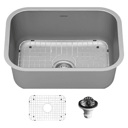 Profile Stainless Steel Undermount 18G Single Bowl Kitchen Sink Kit, 23" x 17-3/4" x 8-3/4 - Main Image