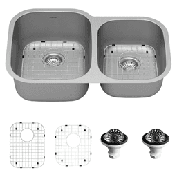 Profile Stainless Steel Undermount 16G Large/Small Bowl Kitchen Sink Kit, 31-1/2" x 20-1/2" x 8-1/2 - Main Image