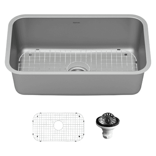 Profile Stainless Steel Undermount 16G Large Single Bowl Kitchen Sink Kit, 30" x 18" x 9 - Main Image