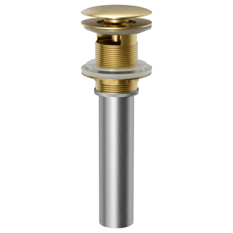 Pop-Up Vanity Bowl Drain with Overflow, Brushed Gold Main - Image