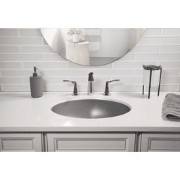 Karran Q-306 Quartz Undermount Single Bowl Vanity Sink in Concrete, 19" x 15" x 5-1/2"