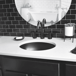 Q-306 Undermount Vanity Sink - Karran - Black - Angle View