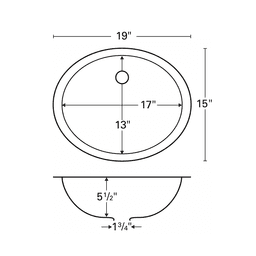 Karran Q-306 Quartz Undermount Single Bowl Vanity Sink, 19" x 15" x 5-1/2" for modern bathroom