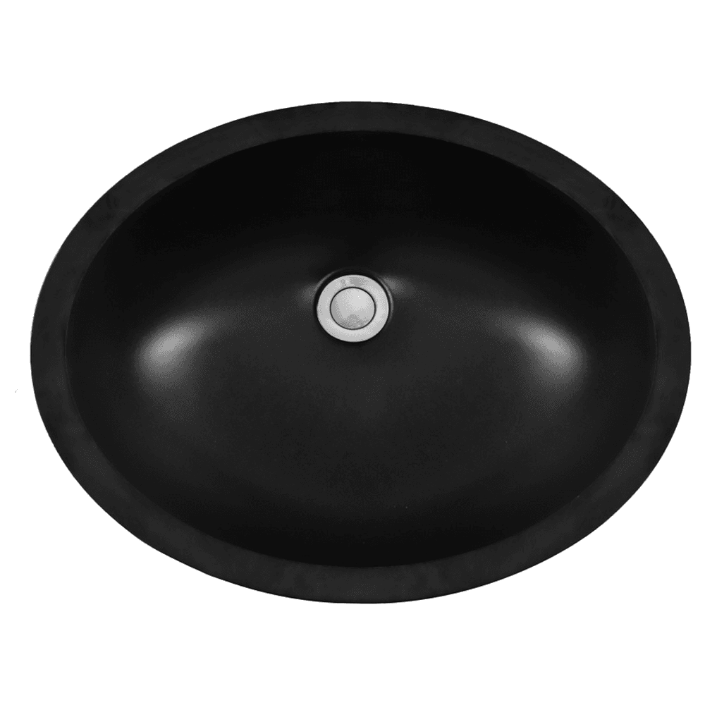 Karran Q-306 Quartz Sink - Undermount - Black - Bottom View