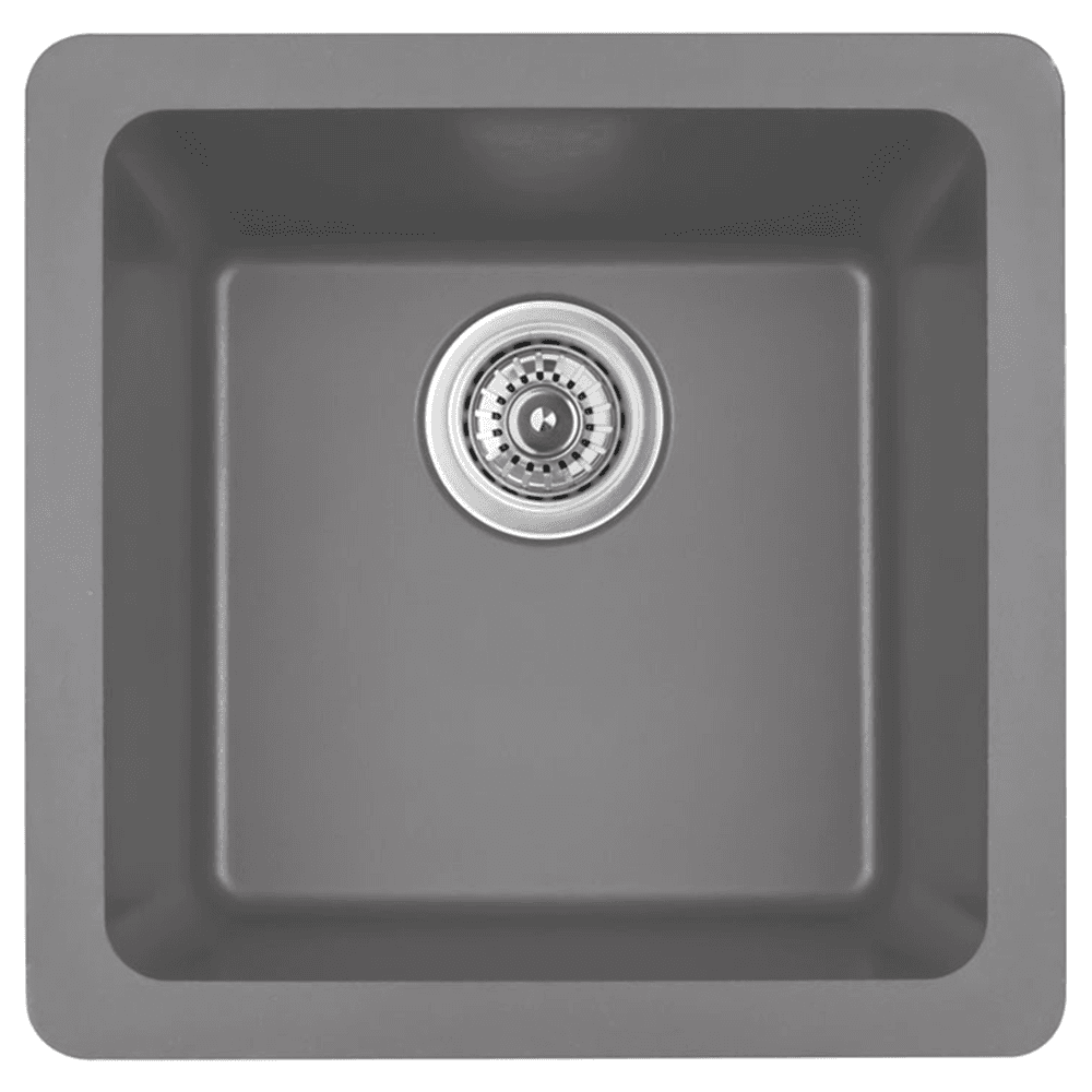 Karran Q-315 Quartz Under Mount Single Bowl Bar/Prep Sink Gray Front View