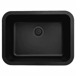 Karran Q-320 Quartz Under Mount Single Bowl Kitchen Sink in Black