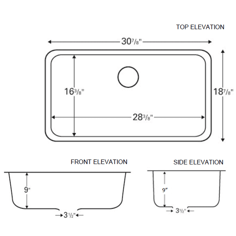 Karran Q-340 Quartz Under Mount Sink for Extra Large Single Bowl Kitchen, 30-7/8" x 18-7/8" x 9"