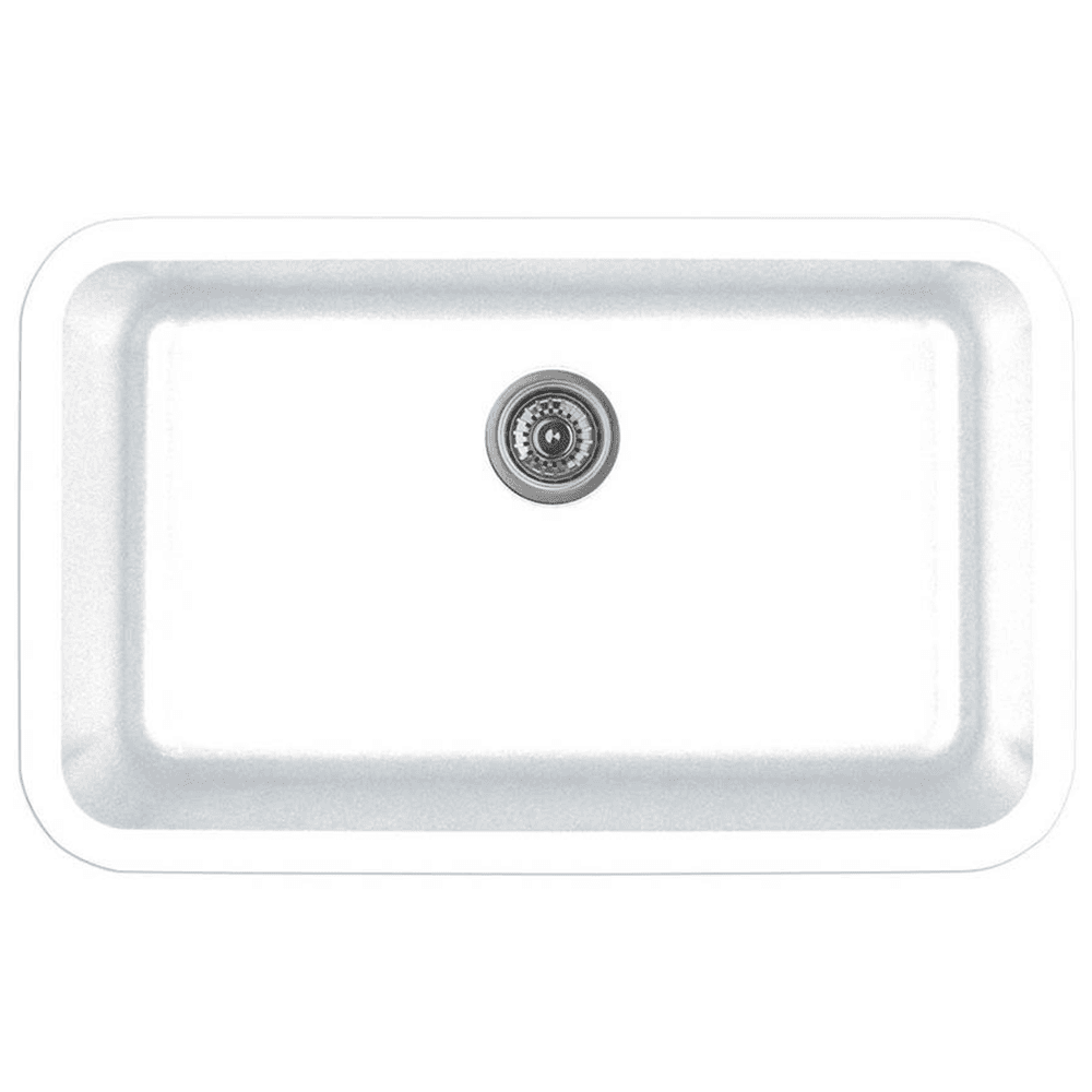 Extra Large Single Bowl Kitchen Sink, 30-7/8" x 18-7/8" x 9" in White by Karran