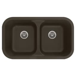 Durable and heat-safe Quartz Undermount Sink with 2 equally sized bowls for functional elegance