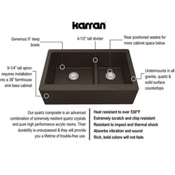 Karran QA-760 Quartz Undermount Kitchen Sink - Black
