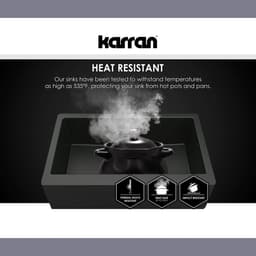 Karran Undermount Kitchen Sink with Large and Small Bowl in Gray Quartz