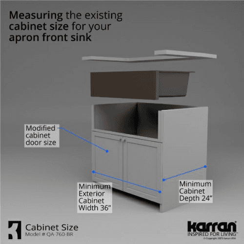 QA-760 Quartz Undermount Large/Small Bowl Kitchen Sink, 34" x 21-1/4" x 9", Brown Alt 8 - Image