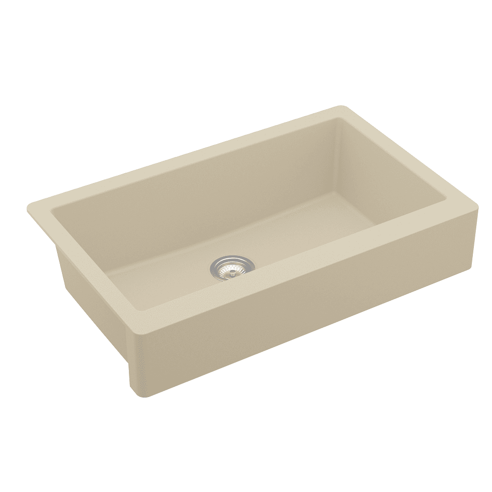 Extra Large Single Bowl Kitchen Sink, Karran QAR-740, White Quartz Material