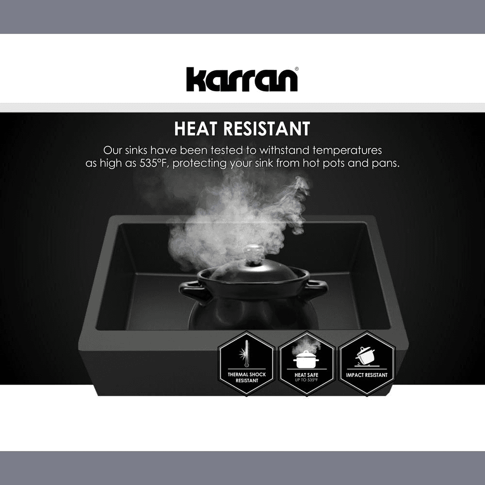 Karran QAR-740 Quartz Undermount Single Bowl Kitchen Sink for Large Kitchens