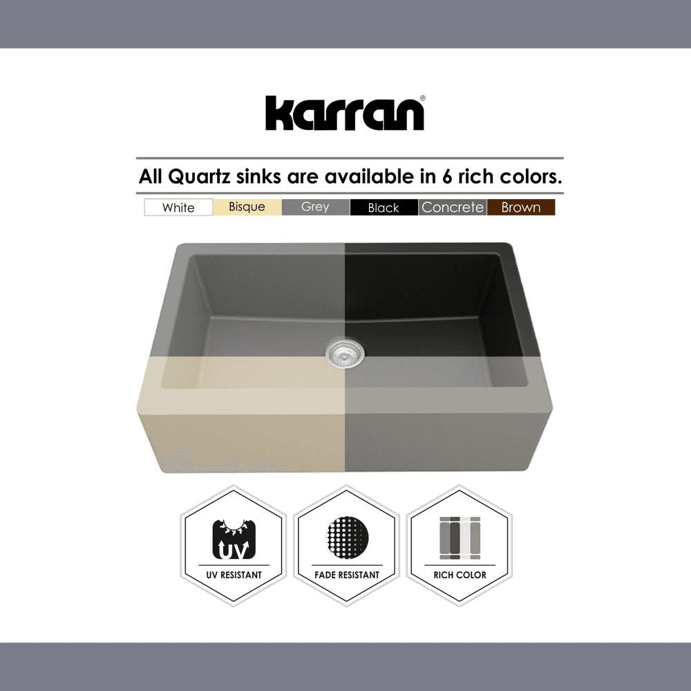 Quartz Undermount Sink, Karran QAR-740, White Color