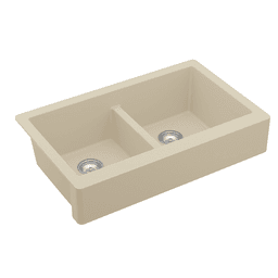 Bisque-colored Karran QAR-750 Quartz Kitchen Sink