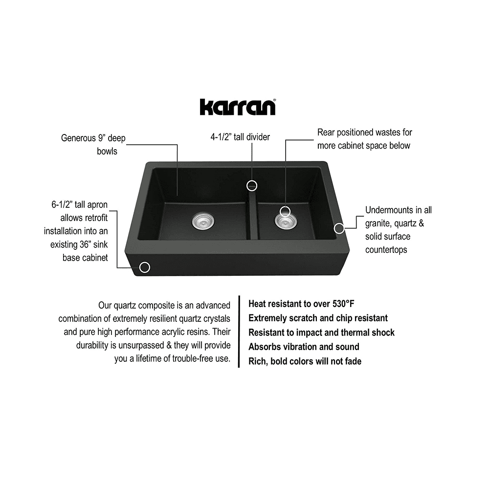 Karran QAR-760 Brown sink for undermount installation