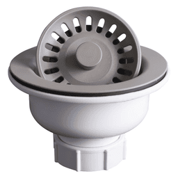 Karran 3-1/2" Quartz Strainer Basket in Concrete - Close-up View