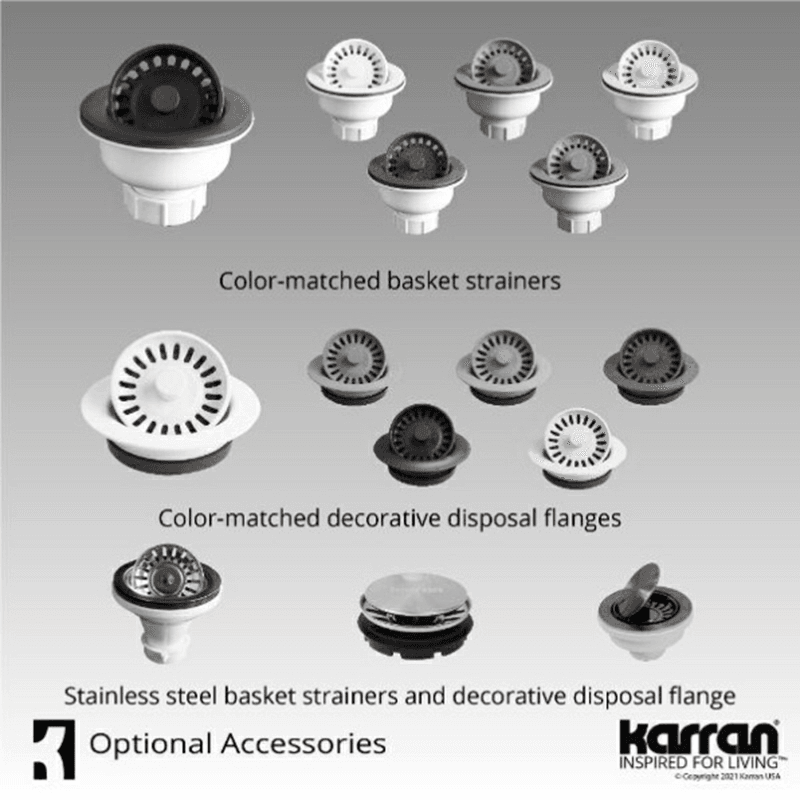 Quartz Top Mount/Drop-In Large Single Bowl Kitchen Sink Kit, 33" x 22" x 9", Bisque Alt 12 - Image