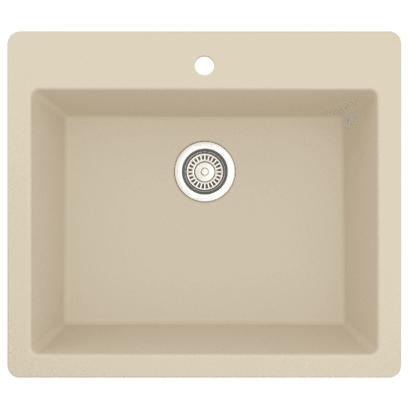 Quartz Top Mount/Drop-In Single Bowl Kitchen Sink Kit, 25" x 22" x 9", Gray Alt 1 - Image