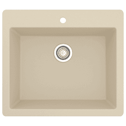 Quartz Top Mount/Drop-In Single Bowl Kitchen Sink Kit, 25" x 22" x 9", Gray Alt 1 - Image
