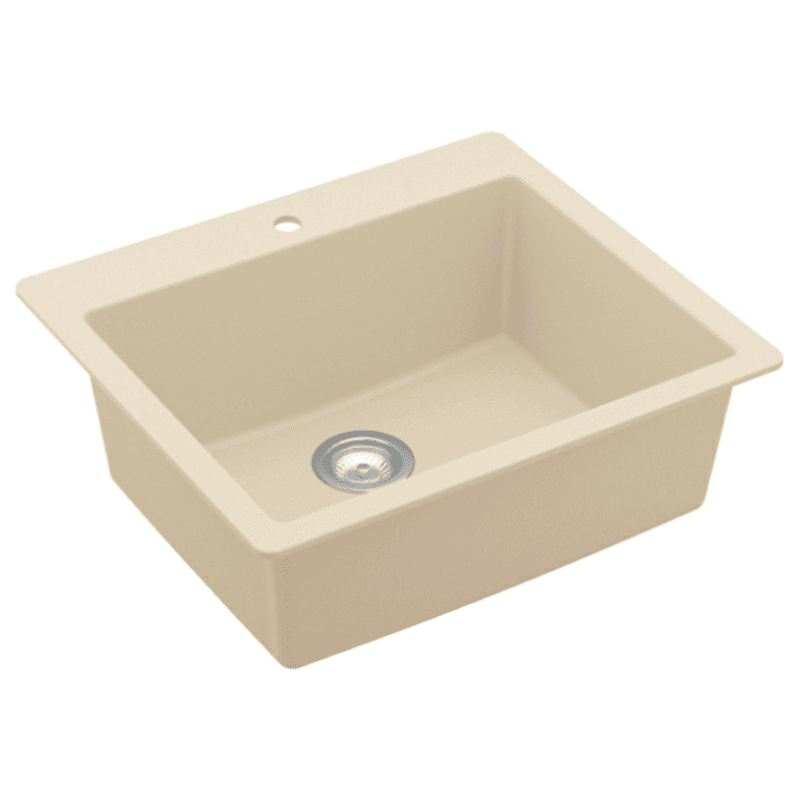 Quartz Top Mount/Drop-In Single Bowl Kitchen Sink Kit, 25" x 22" x 9", Gray Alt 2 - Image