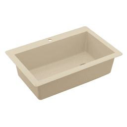 Extra large single bowl gray quartz sink from Karran QT-670 collection