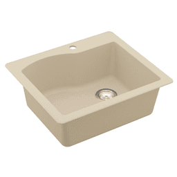 Karran QT-671 Quartz Top Mount Single Bowl Kitchen Sink in Concrete - Front View