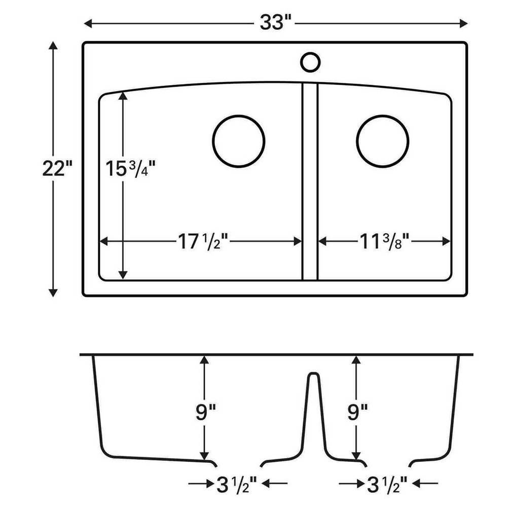 QT-711 Quartz Top Mount Kitchen Sink in Bisque