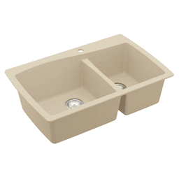 Bisque-colored Karran QT-712 Quartz Top Mount Sink