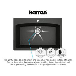 Karran Sink with Quartz Top Mount in Bisque