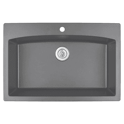 33 x 22 x 9 inch gray quartz top mount kitchen sink by Karran