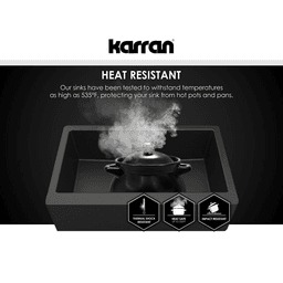 Karran QU-610 Quartz Under Mount Large/Small Bowl Kitchen Sink, Gray, Top View
