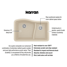 Karran Concrete Quartz Kitchen Sink for Undermounting