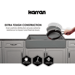 Karran QU-670 Quartz Large Kitchen Sink - Side View