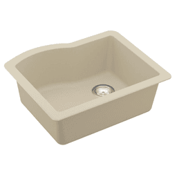 Karran QU-671 Bisque Quartz Undermount Single Bowl Kitchen Sink - Bottom View