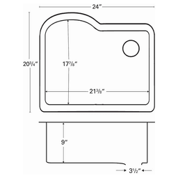 Karran QU-671 Bisque Quartz Undermount Single Bowl Kitchen Sink - Top View