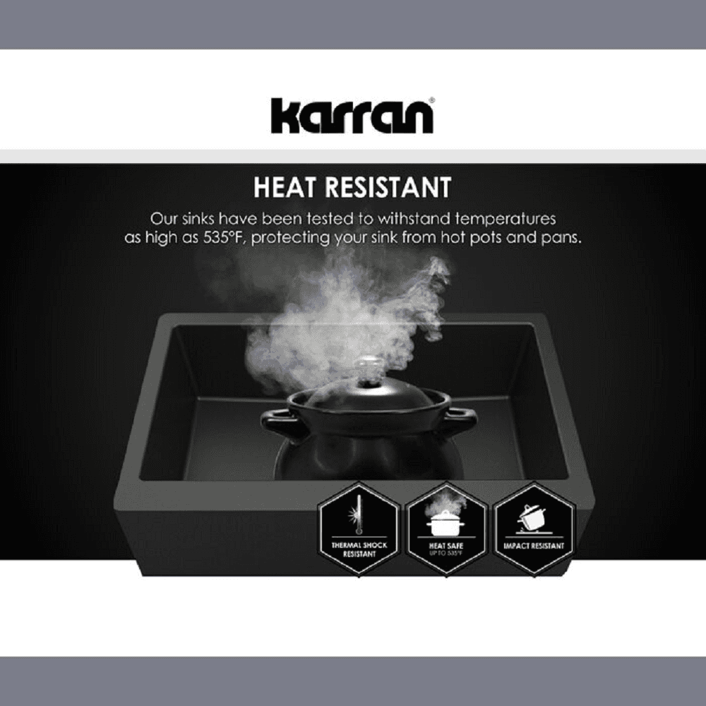 Karran QAR-690 Undermount Sink, Black, Ideal for Bar or Prep Area