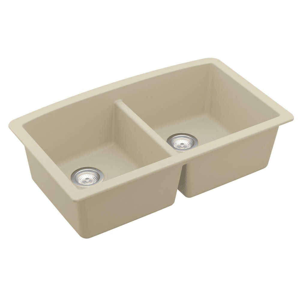 Karran QU-710 Brown Double Equal Bowl Kitchen Sink Dimensions