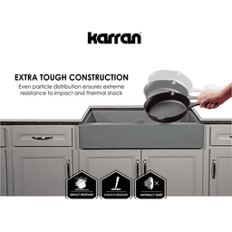 Karran QU-711 Quartz Under Mount Large/Small Bowl Kitchen Sink, White