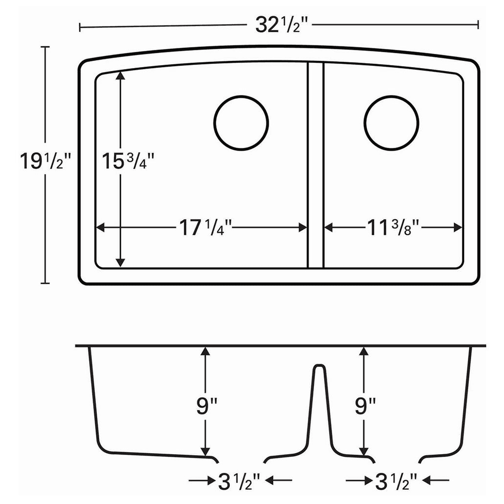 Karran QU-711 Undermount Sink for Kitchen in Bisque