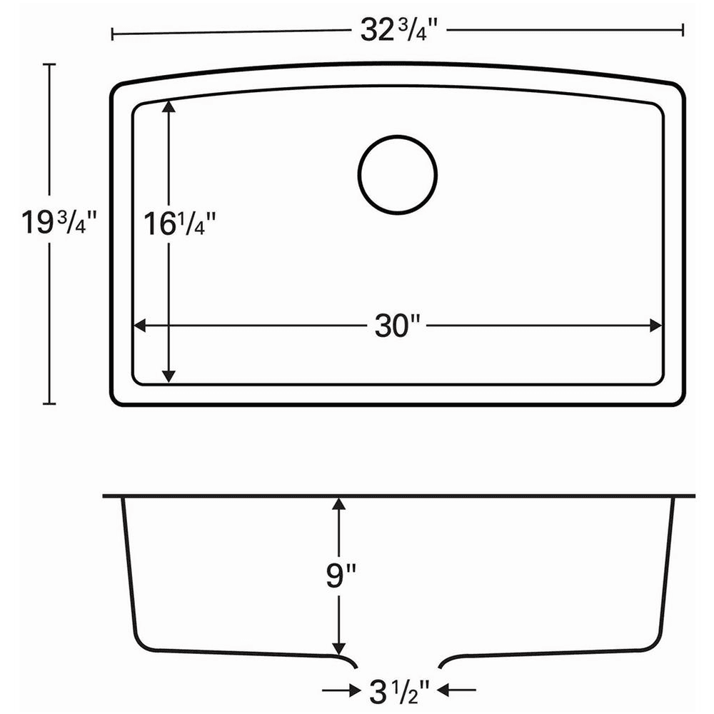 View of Karran QU-712 Sink from Above