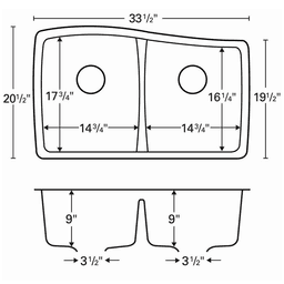 Under Mount Double Equal Bowl Kitchen Sink by Karran