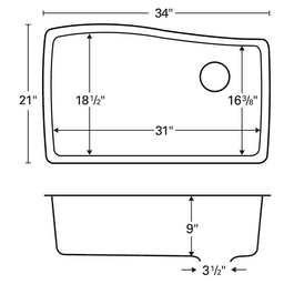 Karran QU-722 Quartz Under Mount Extra Large Single Bowl Kitchen Sink, Black