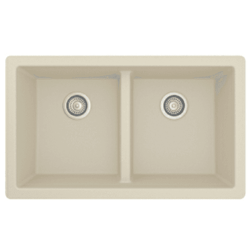 Bisque QU-810 Quartz Undermount Double Equal Bowl Kitchen Sink