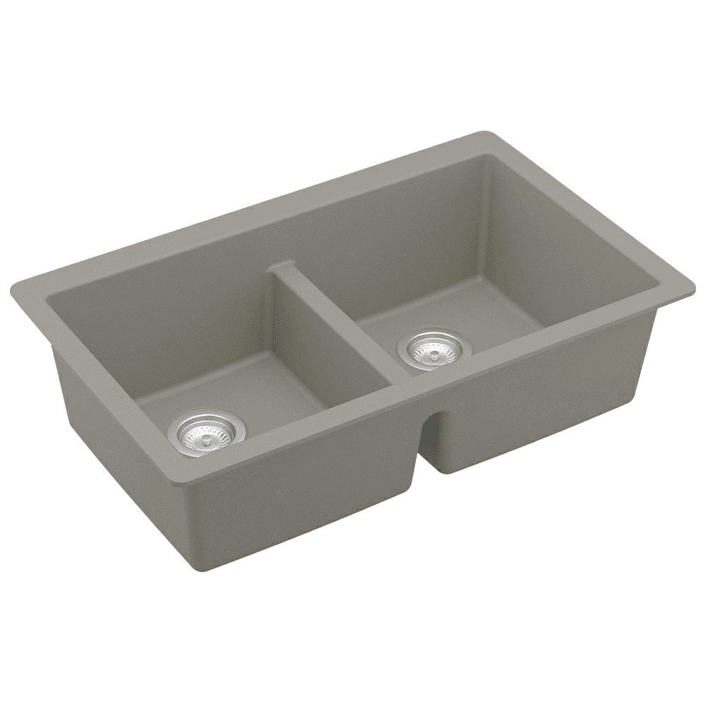 Durable quartz composite material in Karran QU-810 sink prevents spread of germs and bacteria