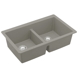 Durable quartz composite material in Karran QU-810 sink prevents spread of germs and bacteria