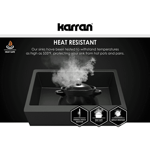 Large and small bowl design of Karran QU-811 Sink